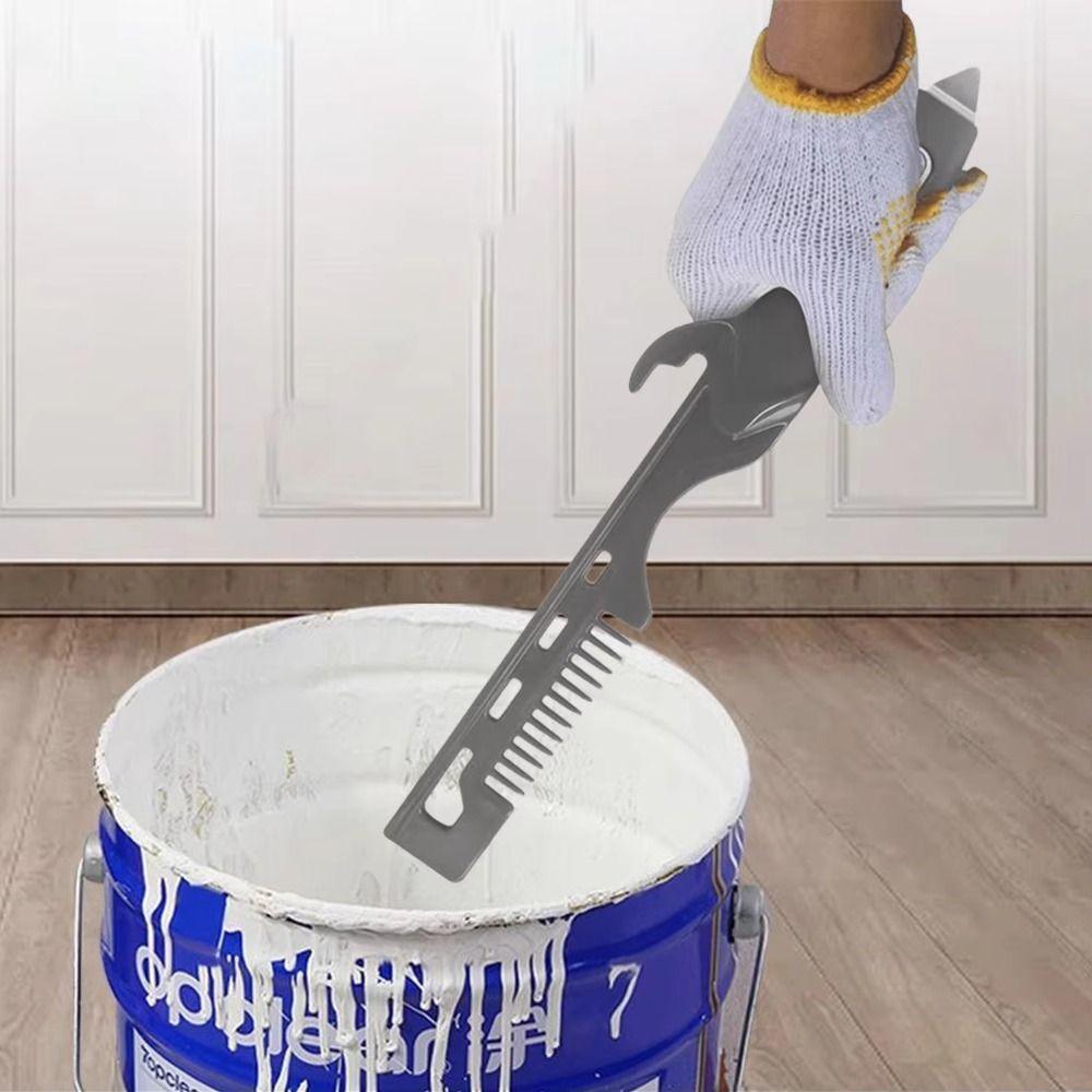 2Pcs Paint Paddle Handheld Paint Stirrer Plastering Paint Brush Comb Manual Paint Mixer Cleaning