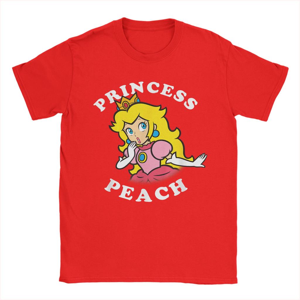 Unisexs Super Marios Princess Peach Big Character Portrait T Shirt Pure Cotton Clothes Short Sleeve O Neck Tees 6XL TShirts