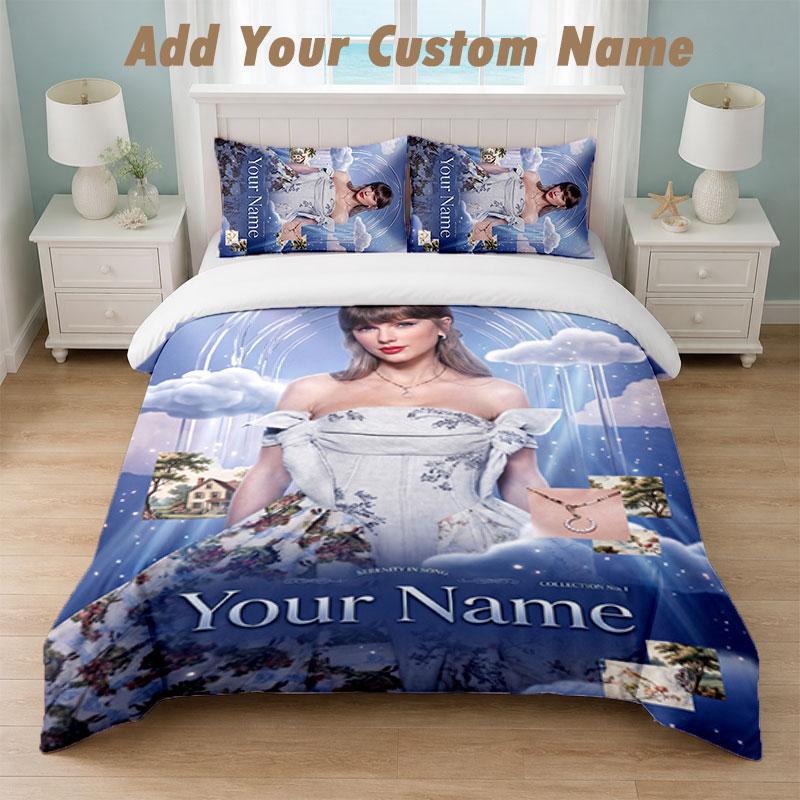 Bedding Set 1 Duvet Cover 2 Pillowcases Taylor Swift Print Soft Bed Linen Bedroom Decor