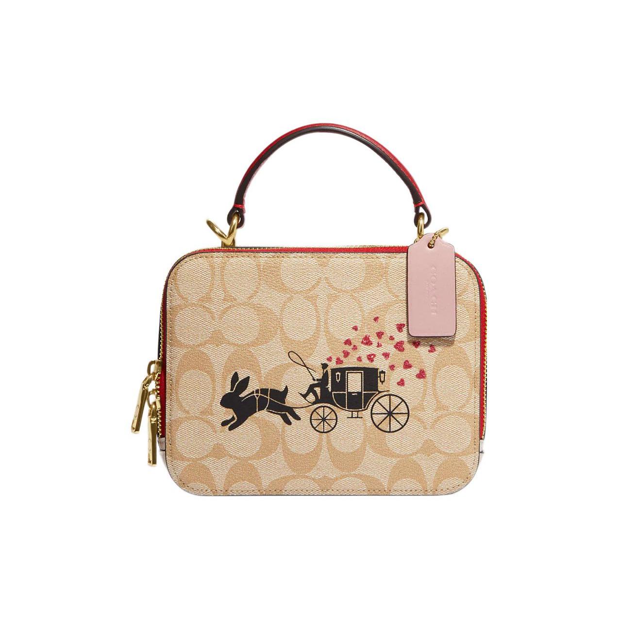 

Новая сумка-кроссбоди COACH BOX из канвы с кожаной отделкой, сумка-коробка, сумочка, сумка-кроссбоди маленькая женская хаки и розовая CE609-IMOT4 17.8*6.4*14.0CM