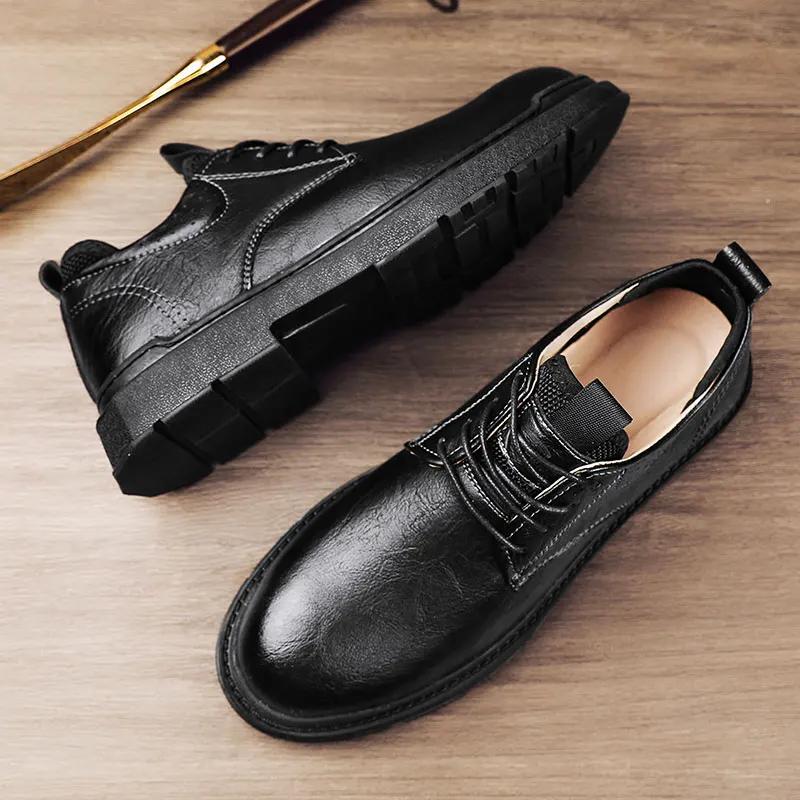 Genuine Leather Men Casual Shoes Lace Up Spring Autumn Man Footwear Black Brown Male Shoes For Men Designer Shoes Formal Oxfords