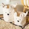 1Pcs Lambs Wool Pet Toys Snacks Canvas Storage Basket Bear Dirty Clothes Basket Children's Toys Super Soft Touch Charpa Cotton