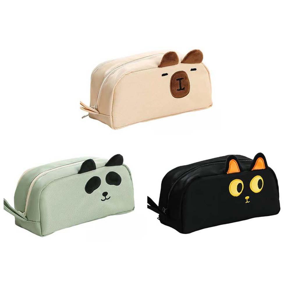 Desktop Organizer Cartoon Pencil Box Large Capacity Zipper Pencil Pouch Panda Pen Holder  Office