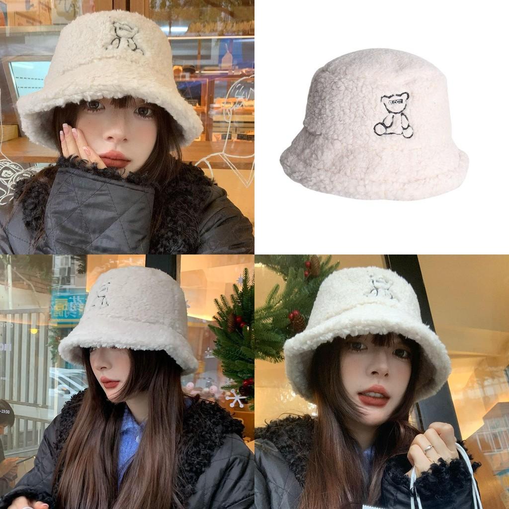 Stylish Winter Bear Hat For Women Thick Soft Lamb Wool Ear Protector