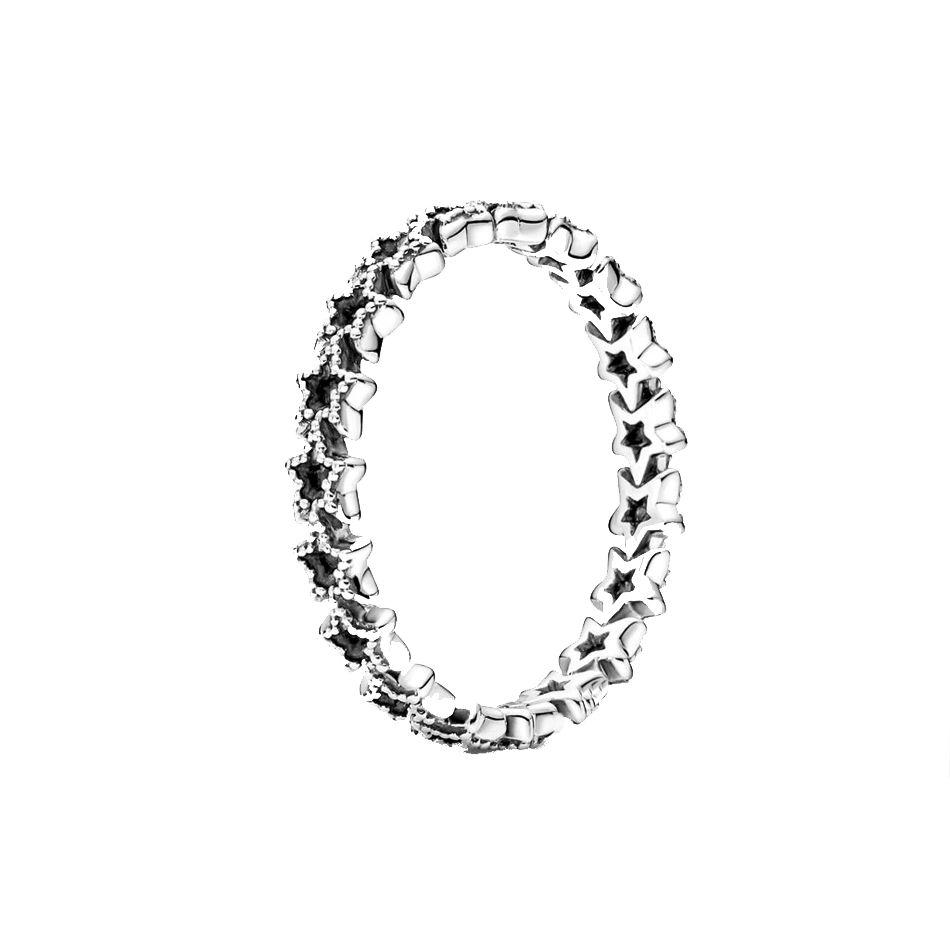 Pandora Asymmetrical Star Ring Women ring Silver 190029C00 Shopping Bag,48