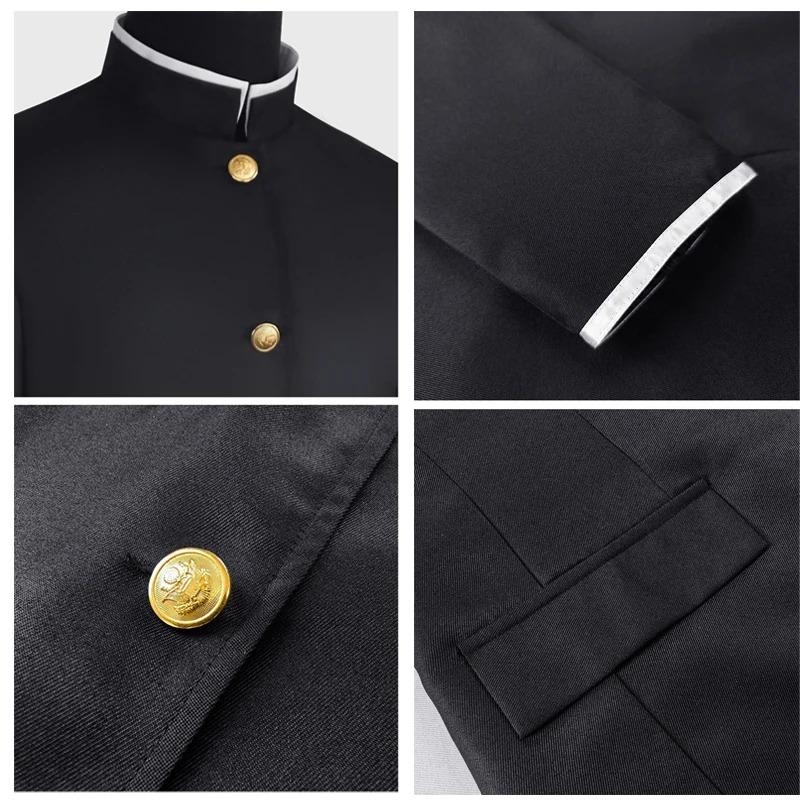Ken Takakura Cosplay Costume Wig Anime Dandadan Okarun School Uniform Black Jacket Pants Gakuran Glasses Halloween Party Men