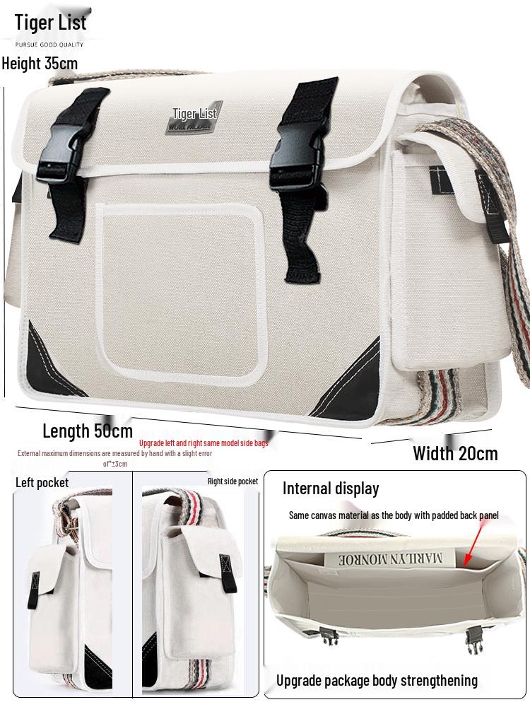 Electrician's Wear-Resistant Canvas Crossbody Tool Bag