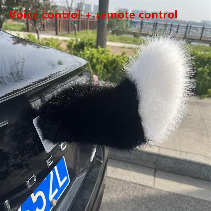 Fluffy Remote Control Electric Bicycle Tail Realistic Versatile Car Wagging Moving Tail Self-Adhesive Rechargeable