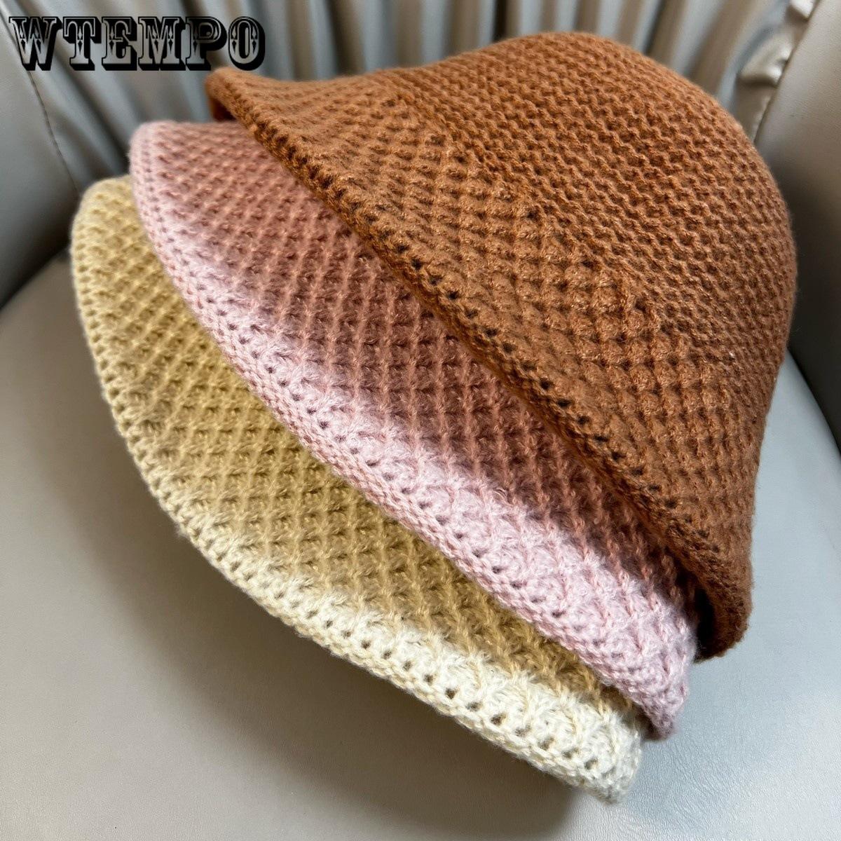 

Autumn and Winter New Knitted Fisherman Hat Korean Version Versatile Yarn Knitted Hat for Women M（56-58cm） чорний