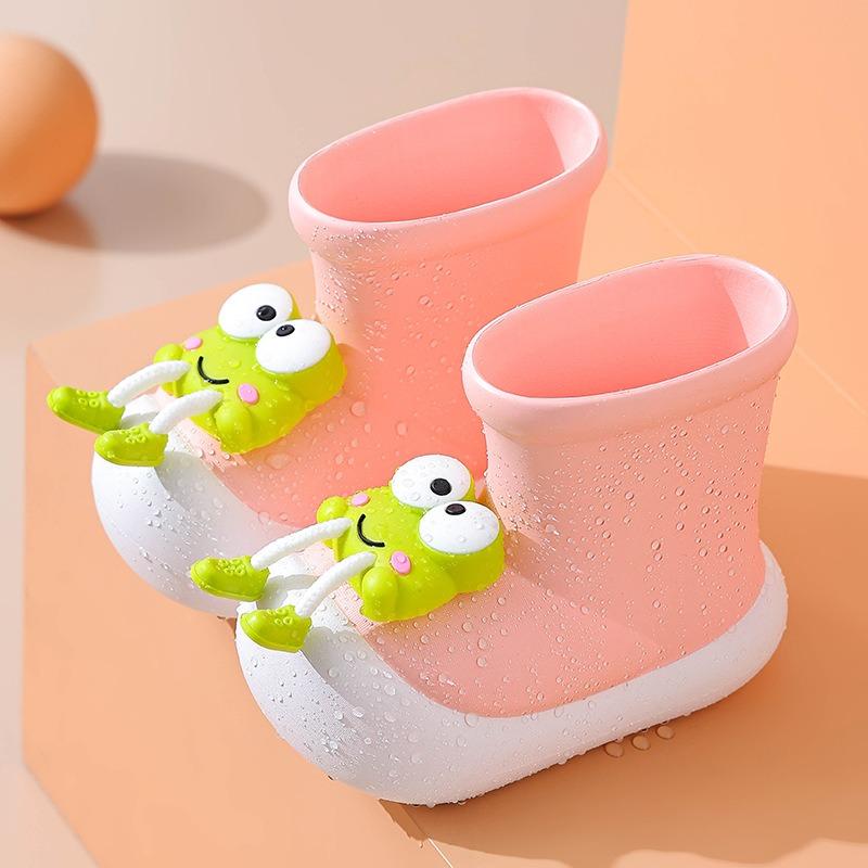 Wasserdichte und rutschfeste neue niedliche Frosch-Kinderregenschuhe für Jungen, Mädchen, Babys, Kindergartenkinder-Regenstiefel