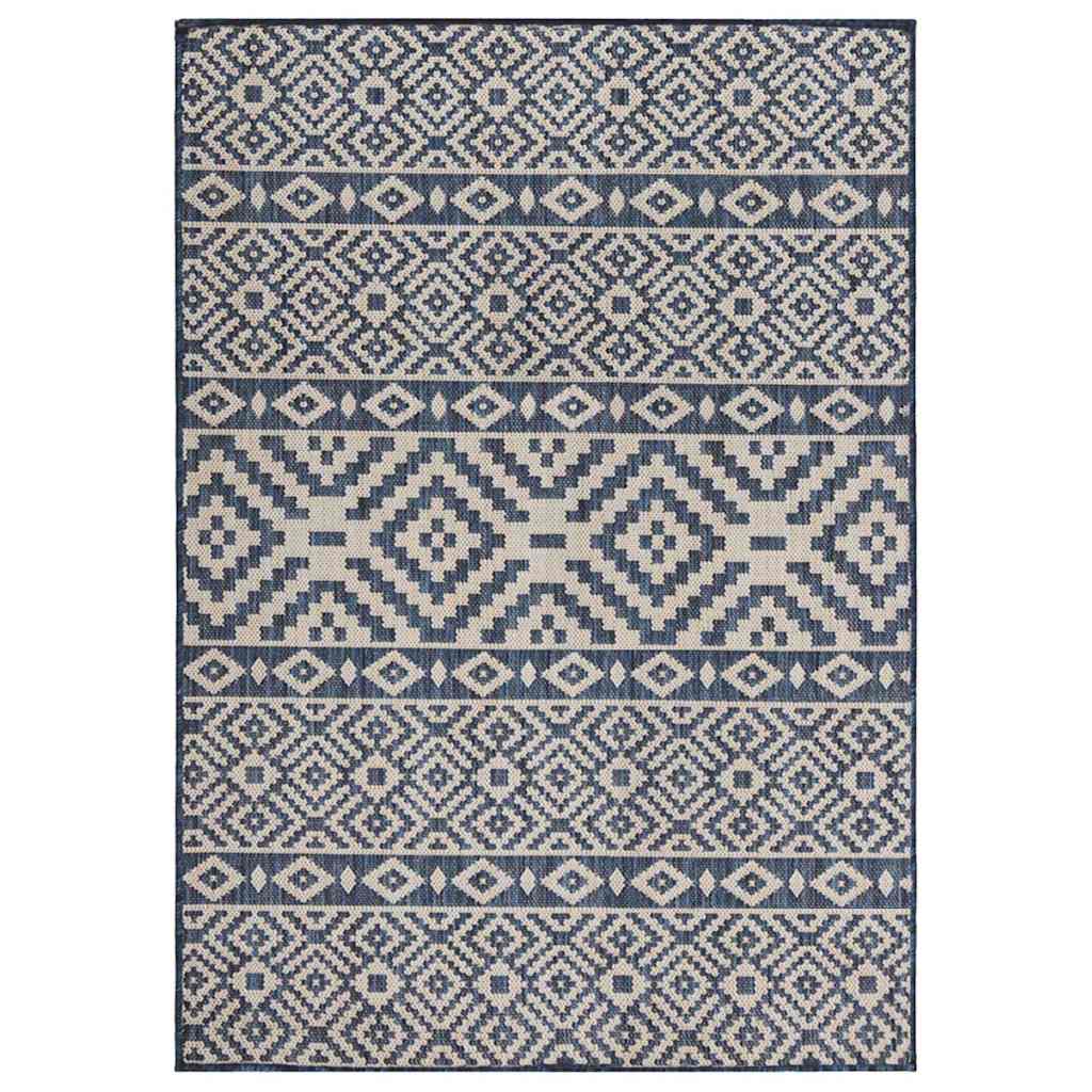 vidaXL Outdoor-Teppich Flachgewebe 200x280 cm Blau Gestreift blau