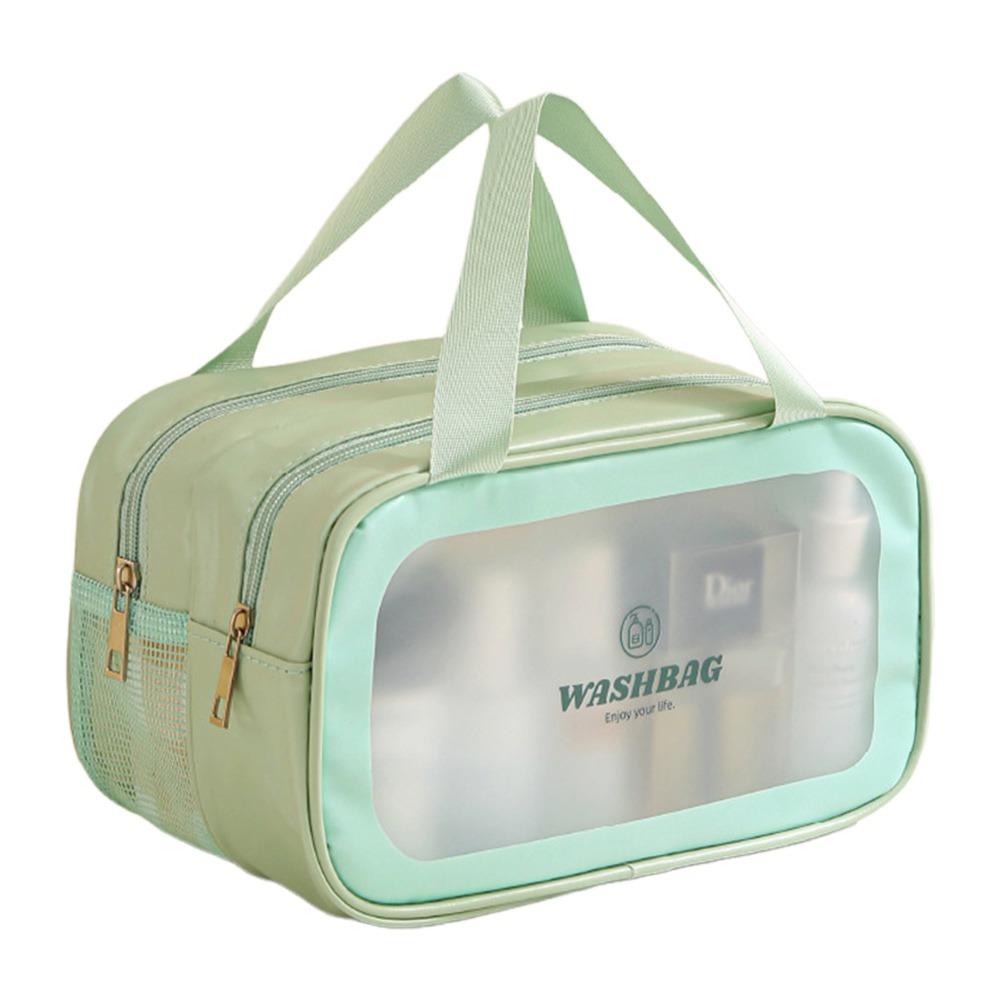 

Большая вместительная косметичка для путешествий на открытом воздухе, сумка для хранения косметики с разделением на сухие и влажные вещи s green