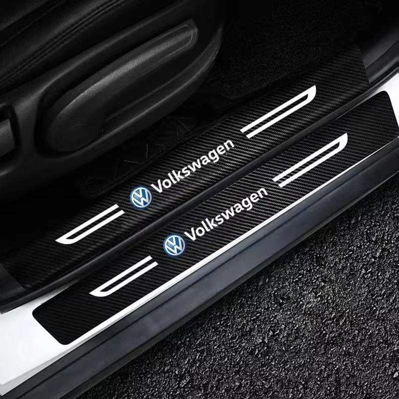 W22Car Door Threshold Protector Decal for Volkswagen Passat Tiguan Golf Bora Jetta Sharan T5 T3 Magotan Beetle Trunk Bumper Sticker