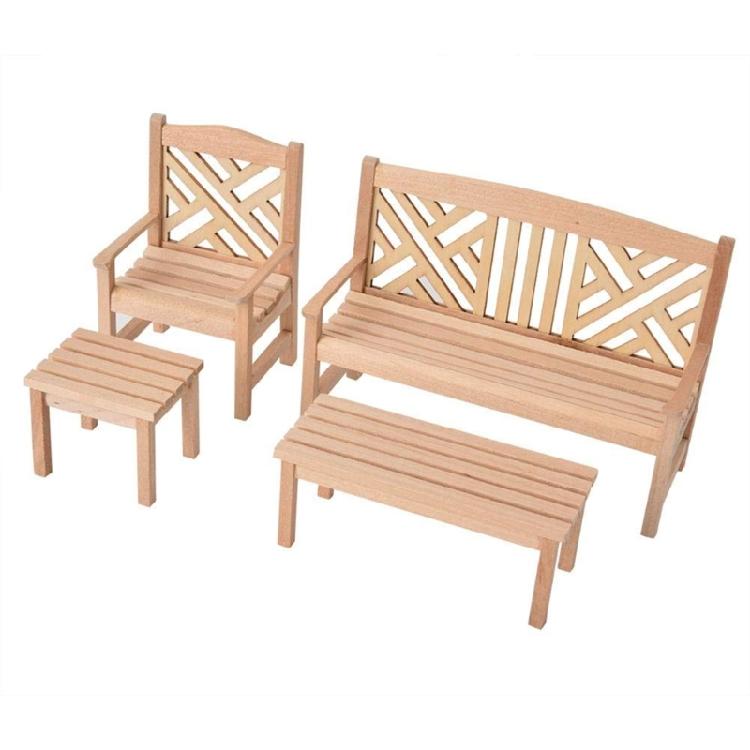 Miniature Dollhouses Garden Set Stool Chair Model 1/12 Scale, Realistic Zakka Vintage Chair Dollhouses Miniature 1
