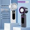 New Turbo Handheld Mini Fan with 199-Speed USB Charging & Digital Display - Powerful Cooling
