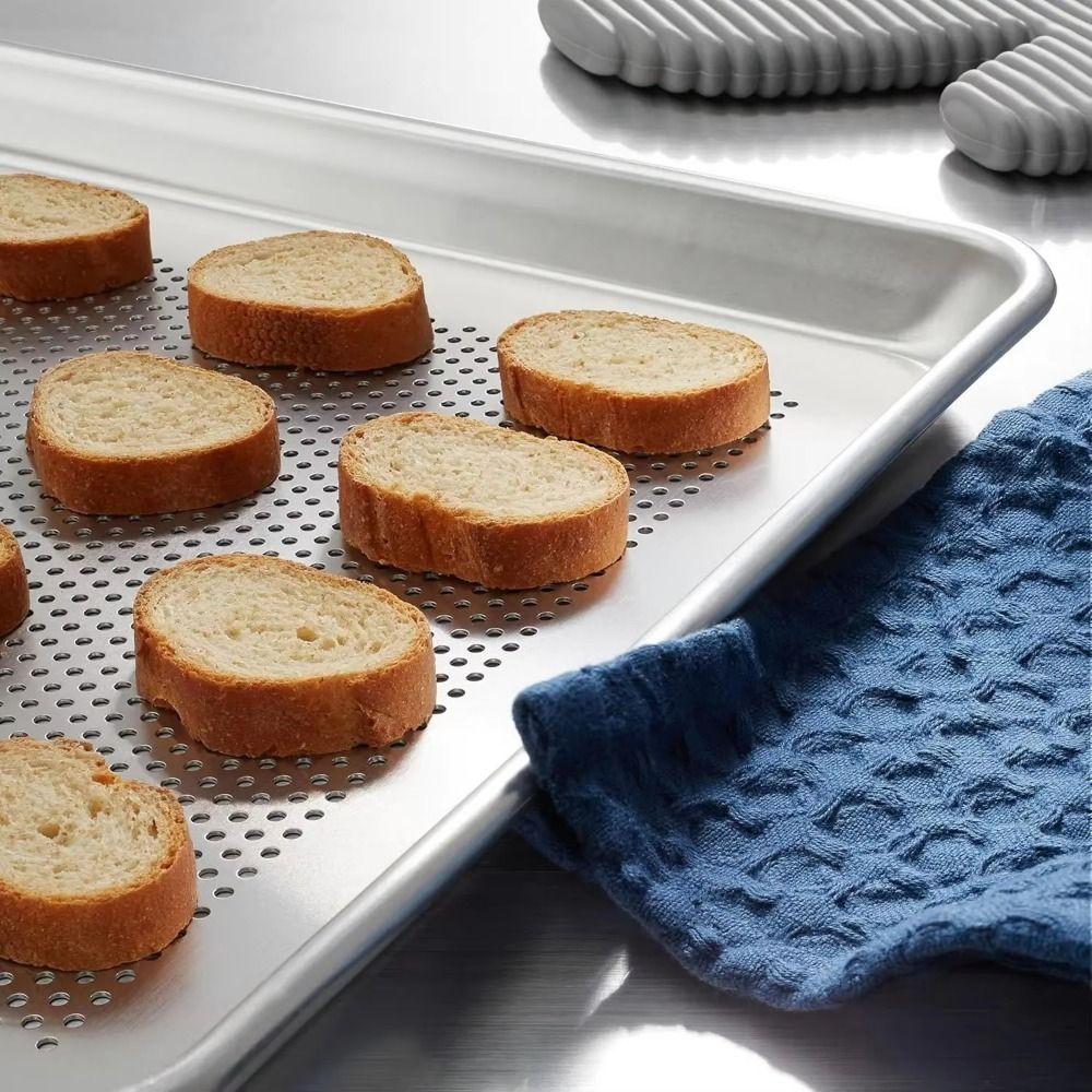 60x40cm Perforated Sheet Pan Rectangular Kitchen Baking Sheets Mesh Grill Steaming Tray  Home