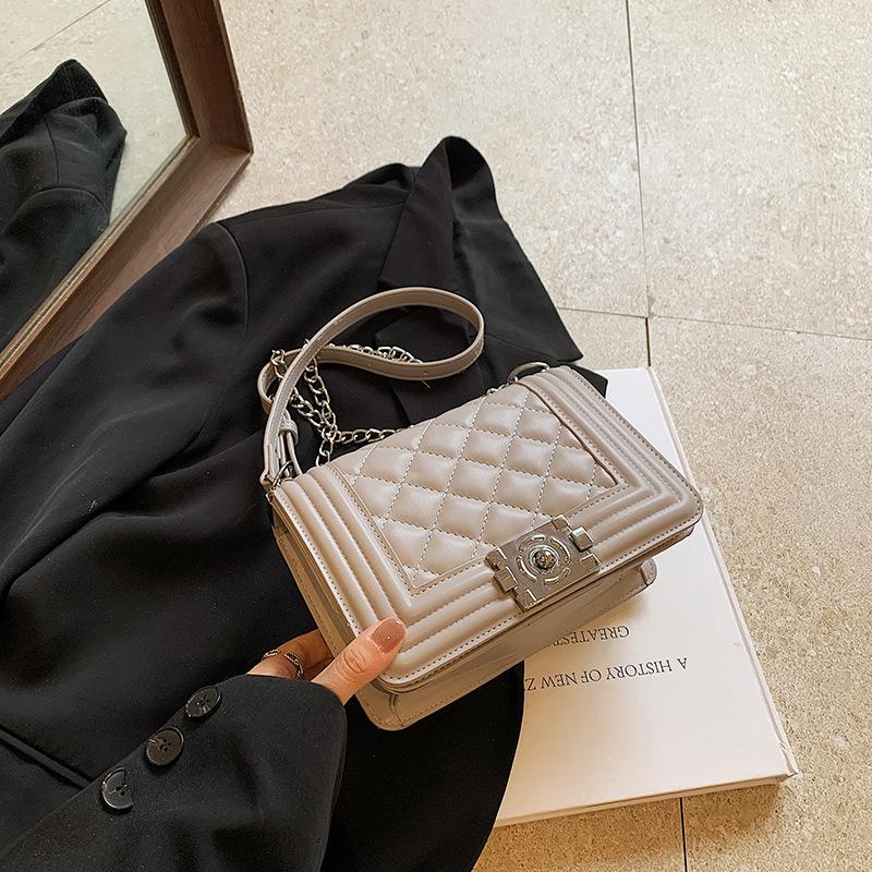 Ny modetrend rombkedjeväska enkel axel sned överkropp leboy het mamma-väska