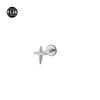 Titanium 0.9 Tooth Pendant Zircon Stud Earrings: Peach Heart & Star Design