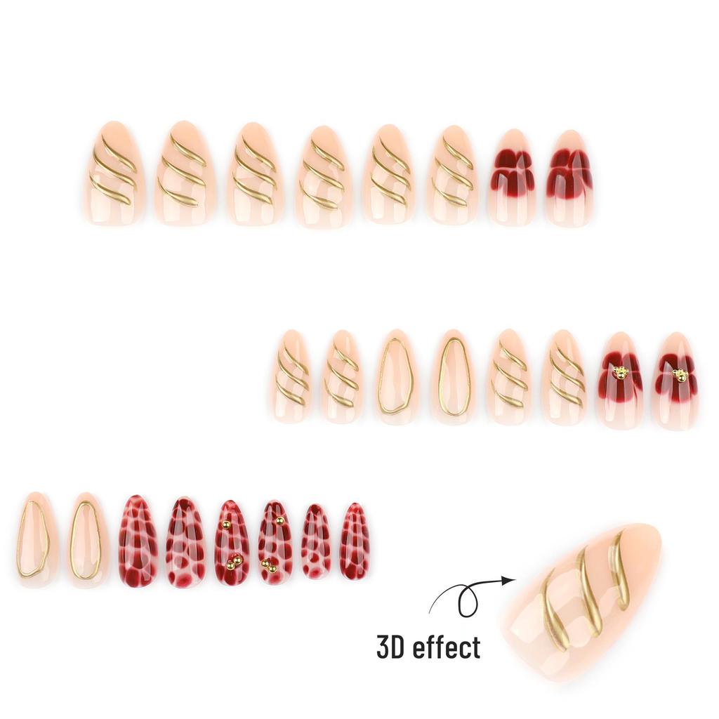 3D Wearable Short Almond Nail Art Tips