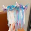 1 Pair Fishtail Shell Puprle Ribbon Headband Baby Mermaid Dress Up Hairpins Girls Bow Tie Braided Flower Hairpin Accessory