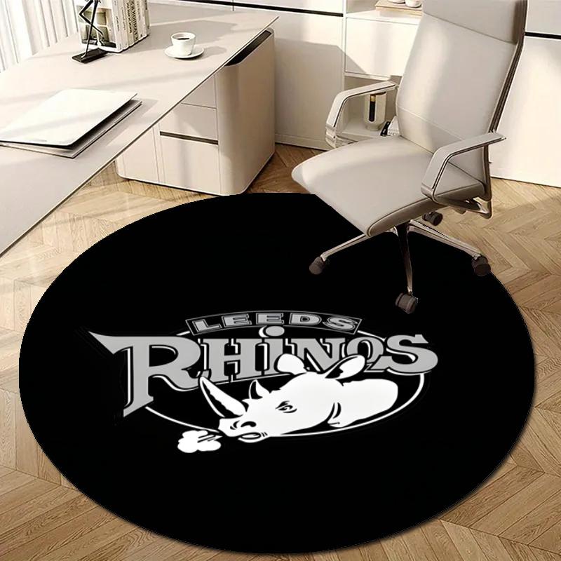 Personalized Leeds Rhinos Round Chair Office Rug - Perfect for Mat, Office Chair & More - Ideal Gift for Birthdays and Holidays