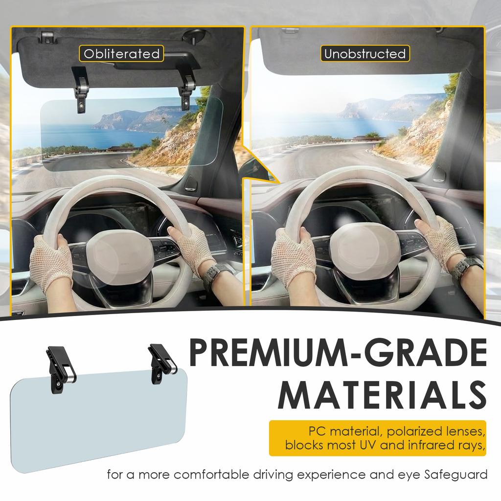 Car Visor Extender Sun Blocker Anti-Glare Anti-UV Universal Adjustable Extension Board Shield Car Interior Accessories