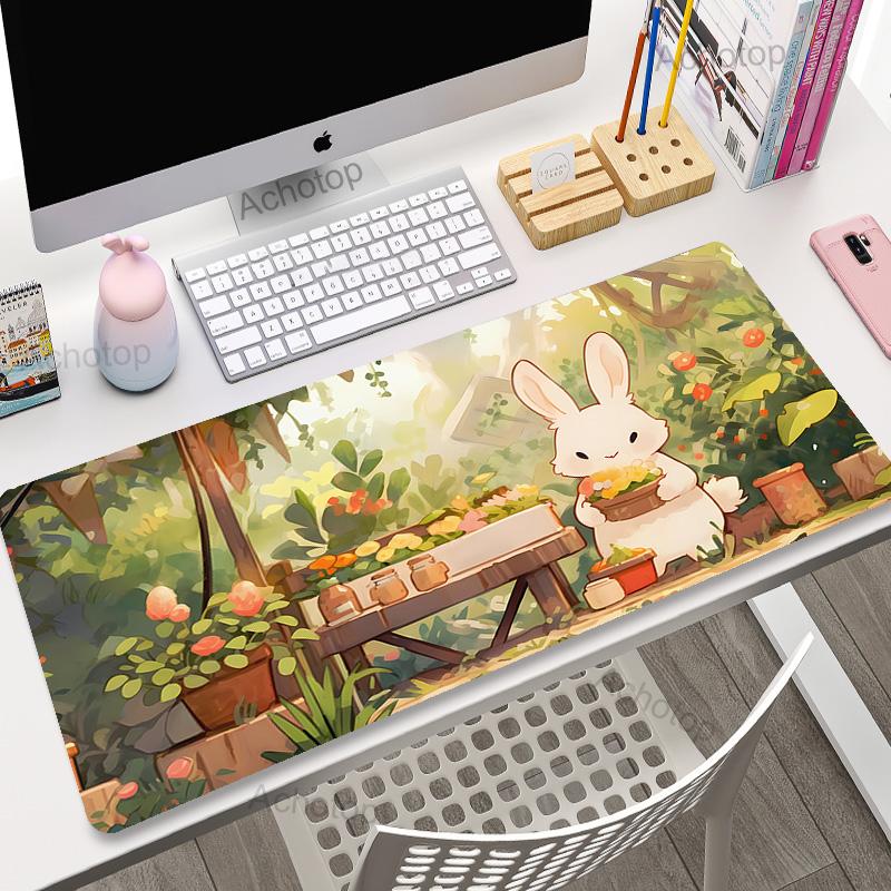 Pink Kawaii Mouse Pad XXL Purple Laptops Gaming Desk Pad Flower Mousepad Anime Office Carpet Gamer Keyboard Computer Desk Mats