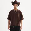 Men's Clothing | High End Boxy Fit Trendy Brand Pure Cotton Short, Wide, Short Sleeved Multi-color Solid Color Men's T-shirt