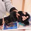 Women Fashion Warm Winter Faux Rabbit Fur Wrist Fingerless Gloves Mittens Cute Wristband Gloves