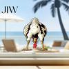 Retro Hand Painted Sticker Funny Chicken Static Window Cling, Upside Down Rooster Glass Sticker, Creative Gift for Friends Waterproof Non-adhesive