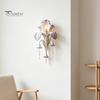 Bedroom Wall Lighting Iris Bloom Sconce, Vintage Floral Light with Faux Crystal Luxury Interior Drops, Romantic Purple Ambient Lamp for Living