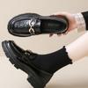 Internet Celebrity Versatile Loafers Round Head Flat Bottom Casual Black British Style Small Leather Shoes 2025 New Models Not Tired Feet Single Shoes