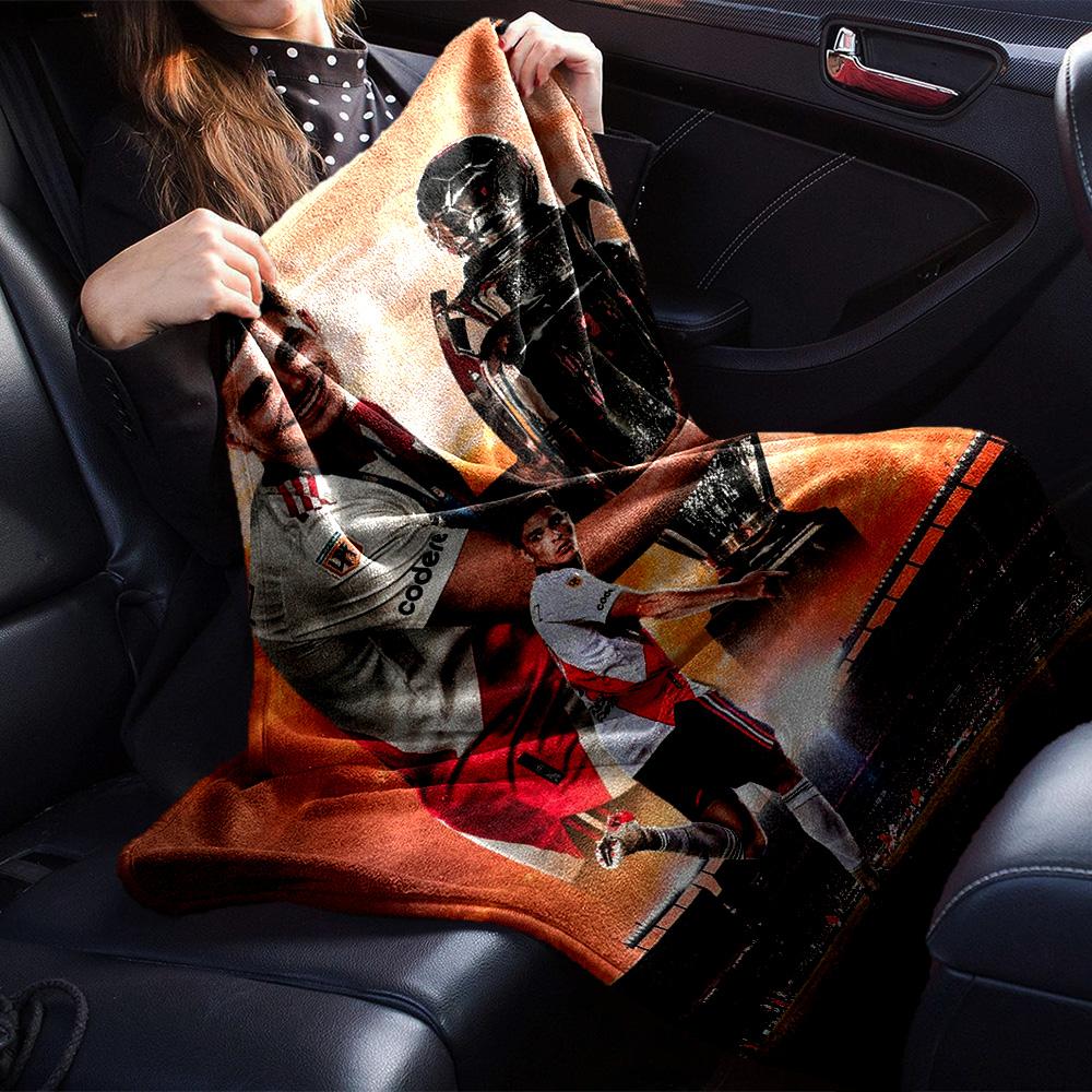 River Plate Champion Player Trophy Print Flannel Blanket Soft Warm Throw Blanket Football Fan Sofa Bed Home Decor