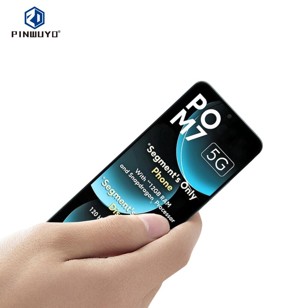 

For Xiaomi Poco M7 5G Tempered Glass Film PINWUYO JK Series-2 9H Full Screen Protector Black