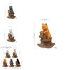 Cartoon Cat Riding A Wooden Horse Figurine Pvc Miniature Garden Decor For Gift Giving And Collecting