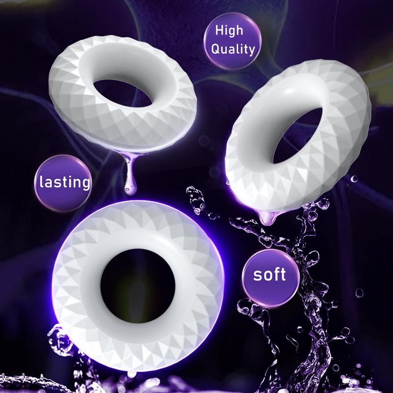 Male Penis Cock Ring Delay Ejaculation Scrotal Binding Ball Stretcher Penis Enlargement Silicone Cockring Sex Toy For Men