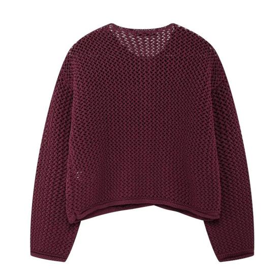 Pulover pentru femei Topuri cu decolteu cu mânecă lungă haină de tricotat cu un singur piept cu buzunare Pulover de culoare uni Cardigan