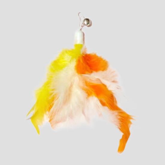 Interactive Cat Teaser Wand Cat Toy with Interchangeable Feathered Teaser Heads 360-Degree Rotating Capybara Base Flexible Cat Wand