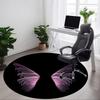 1pc Wings, Pink Chair Carpet for Office, Round Polyester Mat, Indoor Decor for Office, Easycare Fabric, Washable Non-slip Area Carpet