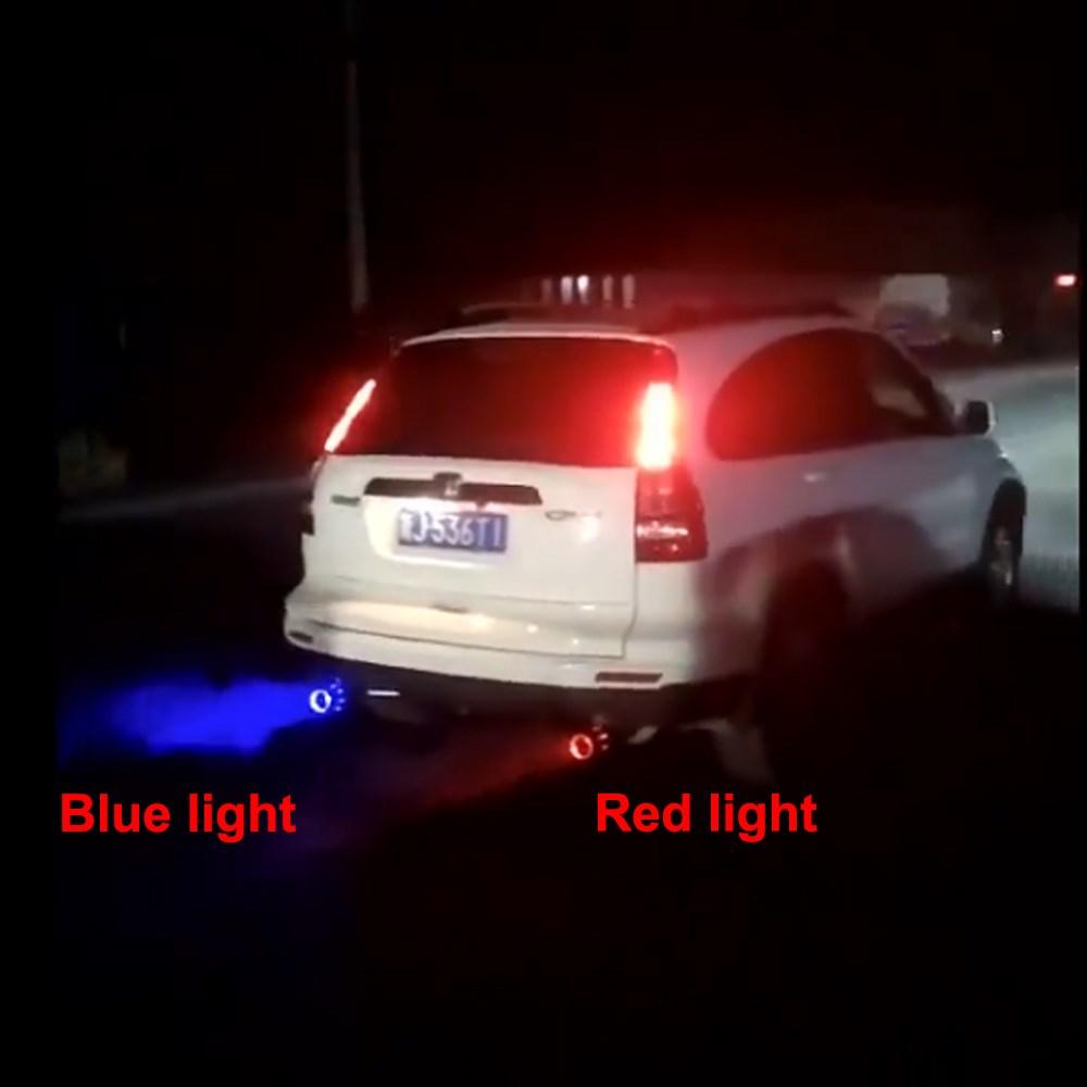 Universal Auto Modifizierte Auspuffspitze Rohr LED Rot/Blau Licht Auslass Auspuffrohr Schwanz Throat Schalldämpfer Turbo
