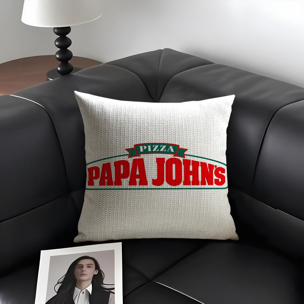Brand P-Papa J-John'S Cushion Cover Summer Breathable Linen Organic Fabric Double-Sided Printing Sofa Pillow Case Home Decor