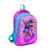 Coral High Kids Schulrucksack 24301 mit drei Fächern und USB-Anschluss, glitzernd und mit Katzenmuster, Rosa/Blau
