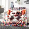 Christmas Giz-mo Candy Cane Flannel Blanket, Soft Polyester, Modern Design, All-Season for Camping, Travel, Gifts for holidays or birthdays