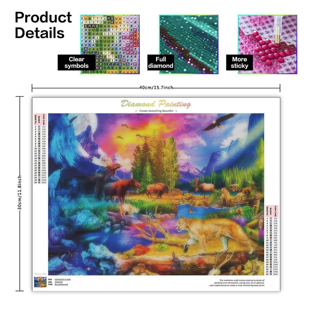 Rama 5D w pełni z okrągłych diamentów malowanie lew krowa zdjęcia ze strasu diament haft zestaw mozaiki ze zwierzętami Home Decor 30x40cm