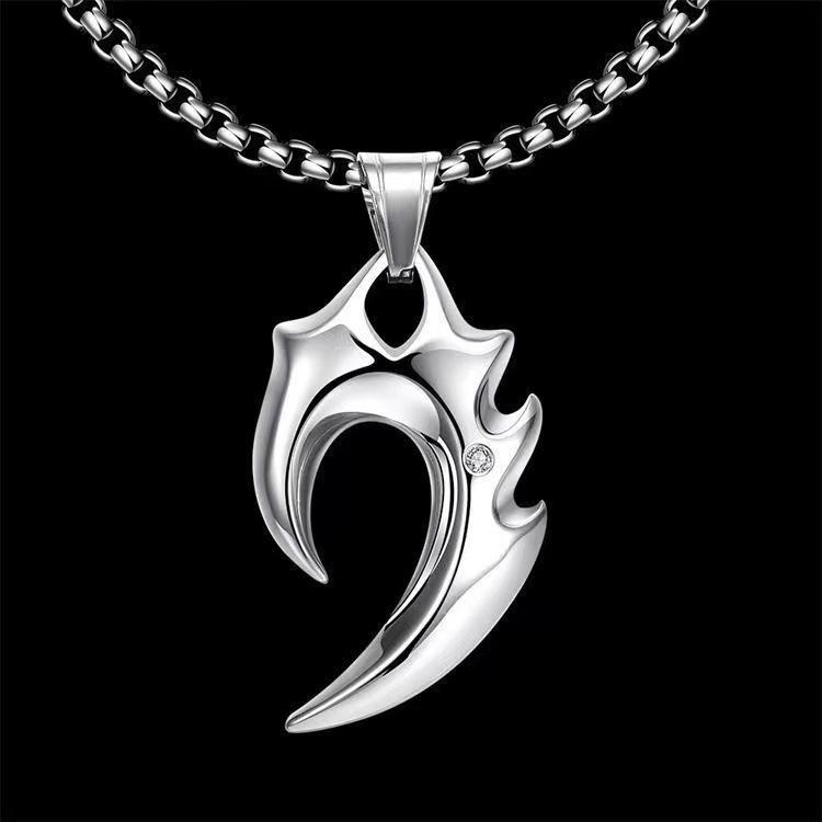 Men's Trendy Wolf Tooth Necklace - Unique, Colorfast Pendant with High-End European & American Design