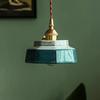 Vintage Chinese Ceramic Pendant Light: Retro French Aesthetic for Restaurants, B&Bs, Hallways, and Corridors