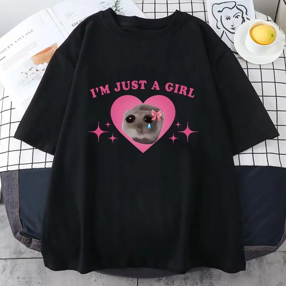 Sad Hamster Tshirt Funny Yas Queen Slayyyy Rat Tshirt Casual Short Sleeve Summer Fashion Street Tshirt High Quality Girls Tees