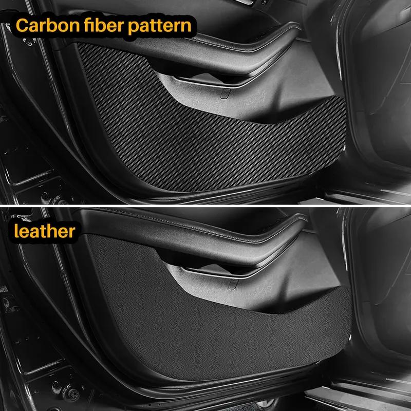 Suede Car Door Anti-kick Pad For Mazda 3 Axela BP 2024 2025 Leather Carbon Mat Accessories Protect