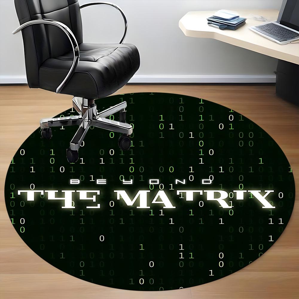 1pc THE Matrix Office Round Area Rug, Under Office Chairs Bedroom Living Room Home Decor, Room Deco, Available in Various Sizes