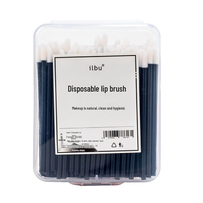 

50 Портативных Одноразовых Кисточек для Губ с Мягкой Щетиной для Нанесения Помады - В Индивидуальной Упаковке